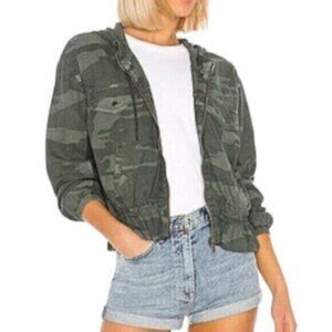 Splendid Green Camouflage Utility Bomber Jacket
